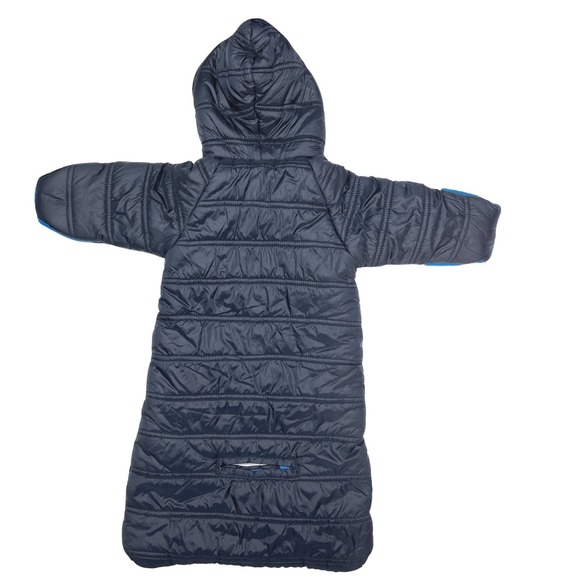 Eddie Bauer Baby Bunting Suit 3–6M Navy Blue Fleece Lined Hooded GUC - Picture 10 of 11